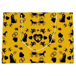 Sacola Para Presentes Grande Casamento Romântico De Cavalo E Carrinho