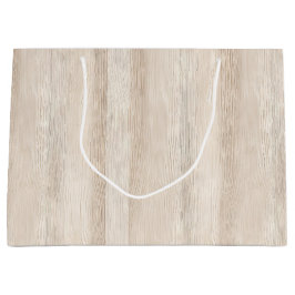 Sacola Para Presentes Grande Casamento Rustic Faux Cream White Wood