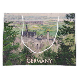 Sacola Para Presentes Grande Castelo de Retro Neuschwanstein na Alemanha