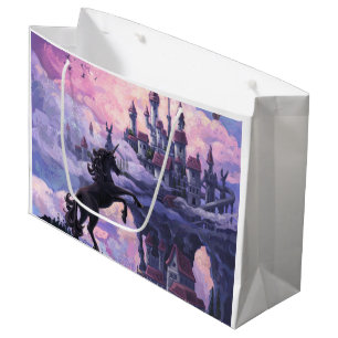 Sacola Para Presentes Grande Castelo de Unicorn