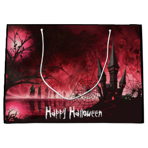 Sacola Para Presentes Grande Castelo Halloween Haunted