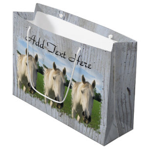 Sacola Para Presentes Grande Cavalo de um quarto cinzento no conselho