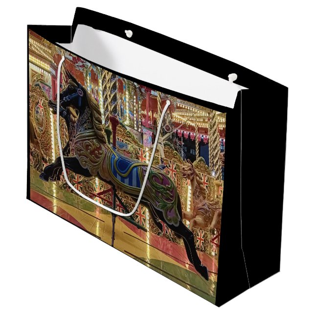 Sacola Para Presentes Grande Cavalo negro (Frente inclinada)