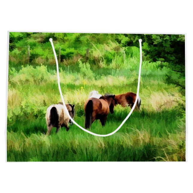 SACOLA PARA PRESENTES GRANDE CAVALOS (Verso)