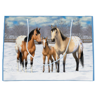 Sacola Para Presentes Grande Cavalos Appaloosa De Pele Escareca