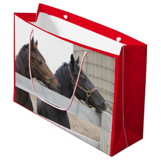 Sacola Para Presentes Grande Cavalos Bons na Fazenda,
