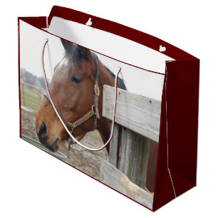 Sacola Para Presentes Grande Cavalos giros numa Fazenda