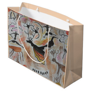 Sacola Para Presentes Grande Cave Art Abstrato