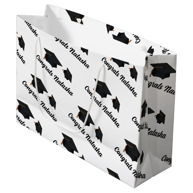 Sacola Para Presentes Grande Celebração da graduação de parabéns (Frente inclinada)