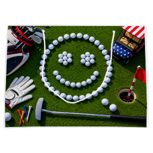 Sacola Para Presentes Grande Celebração de 4 de Julho para Golfista
