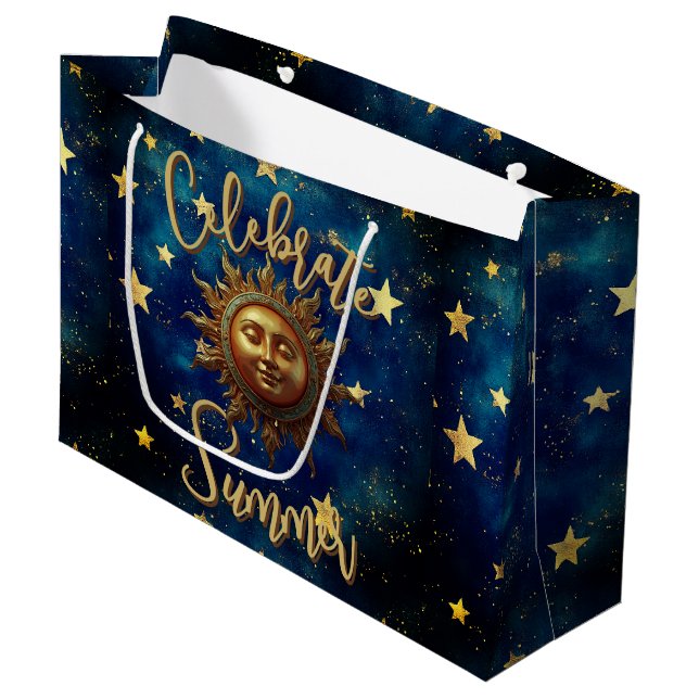 Sacola Para Presentes Grande Celebração Estival Celestial (Frente inclinada)