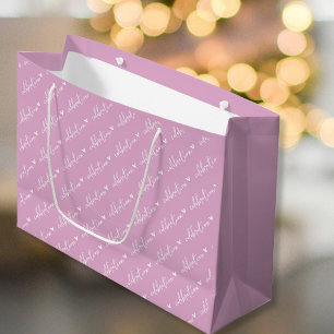 Sacola Para Presentes Grande Celebração Personalizada Rosa