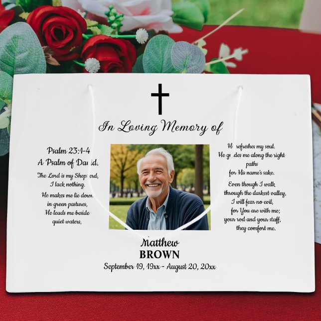 Sacola Para Presentes Grande Celebration Of Life 1 Photo Bible Verse  (Criador carregado)