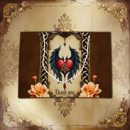 Sacola Para Presentes Grande Celtic elegance with a heart and wings