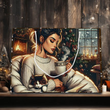 Cena Aconchegante | Mulher Bebendo Cacau Natal