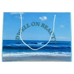 Sacola Para Presentes Grande Cena da praia de regozijo bolsa grande presente