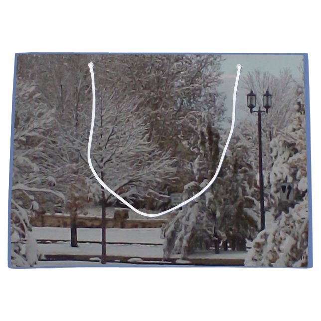 Sacola Para Presentes Grande Cena do inverno (Frente)