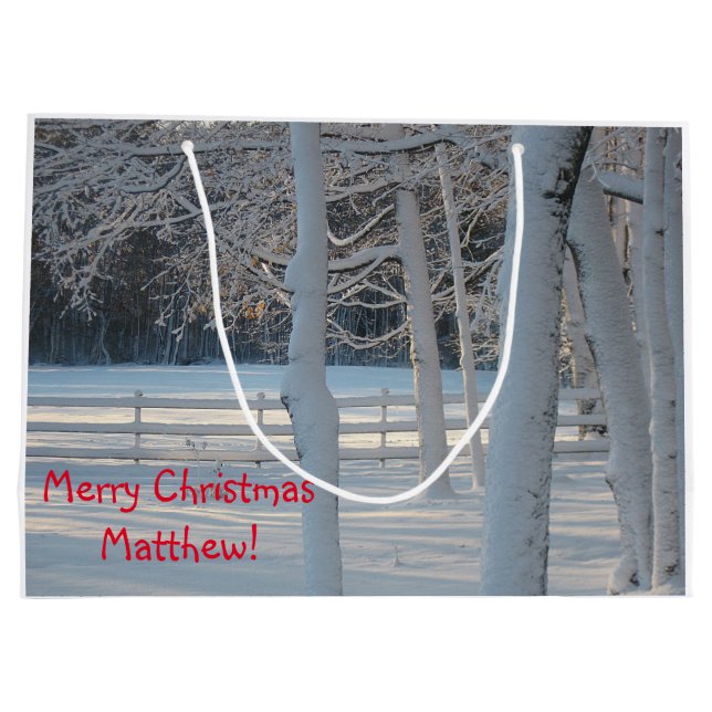 Sacola Para Presentes Grande Cenas de Natal Feliz (Verso)