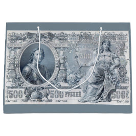 Sacola Para Presentes Grande cerca de 1912 Tsarist Rússia 500 ruble bill impres
