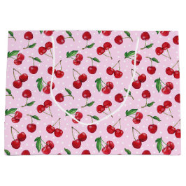 Sacola Para Presentes Grande Cerejas doces frescas