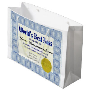 Sacola Para Presentes Grande Certificado do chefe do mundo o melhor