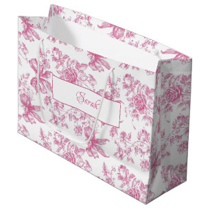 Sacola Para Presentes Grande Chá de Bebê Rosa Festa de Noivado