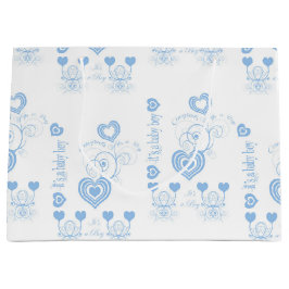 Sacola Para Presentes Grande Chá de fraldas azul