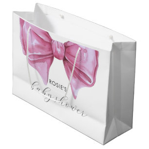Sacola Para Presentes Grande Chá de fraldas de Aquarela Rosa Girassol