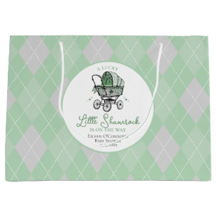 Sacola Para Presentes Grande Chá de fraldas de Aryle Shamrock