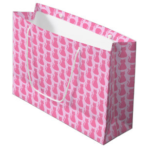 Sacola Para Presentes Grande Chá de fraldas De Gato De Bebê Rosa bonito, Padrão