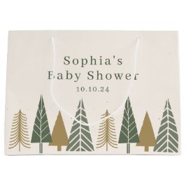 Sacola Para Presentes Grande Chá de fraldas de inverno moderno