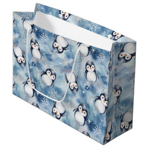 Sacola Para Presentes Grande Chá de fraldas de pinguim - Grande Saco para prese