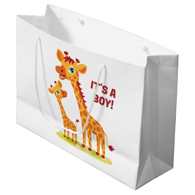 Sacola Para Presentes Grande Chá de fraldas Giraffe Gift Bag (Frente inclinada)