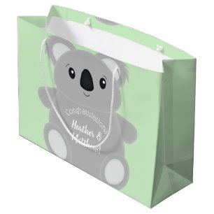 Sacola Para Presentes Grande Chá de fraldas Koala Bear
