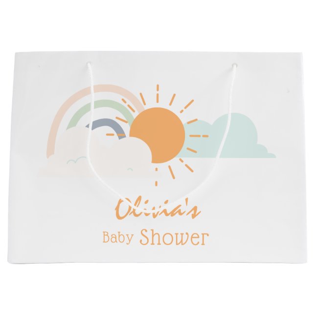 Sacola Para Presentes Grande Chá de fraldas Mínimo do Pastel (Frente)