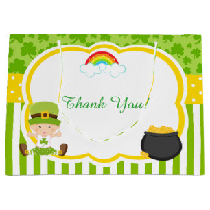 Sacola Para Presentes Grande Chá de fraldas St Patricks Girl