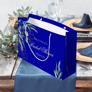 Sacola Para Presentes Grande Chá de panela azul-real de eucalipto verde