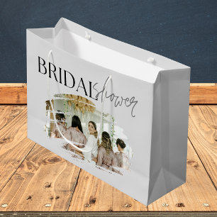 Sacola Para Presentes Grande Chá de panela de Fotografia Personalizada Elegante
