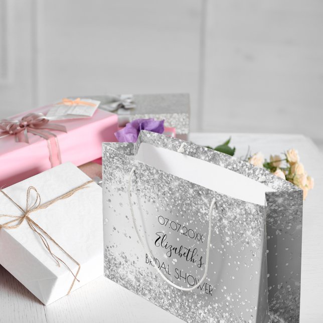 Sacola Para Presentes Grande Chá de panela prata (Criador carregado)