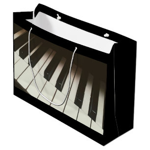 Sacola Para Presentes Grande Chaves do Piano - Na moda Black & White Photoião