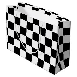 Sacola Para Presentes Grande Checkered preto