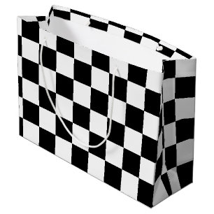 Sacola Para Presentes Grande Checkered preto