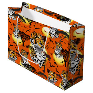 Sacola Para Presentes Grande Cheetah African Feline Wild Animal