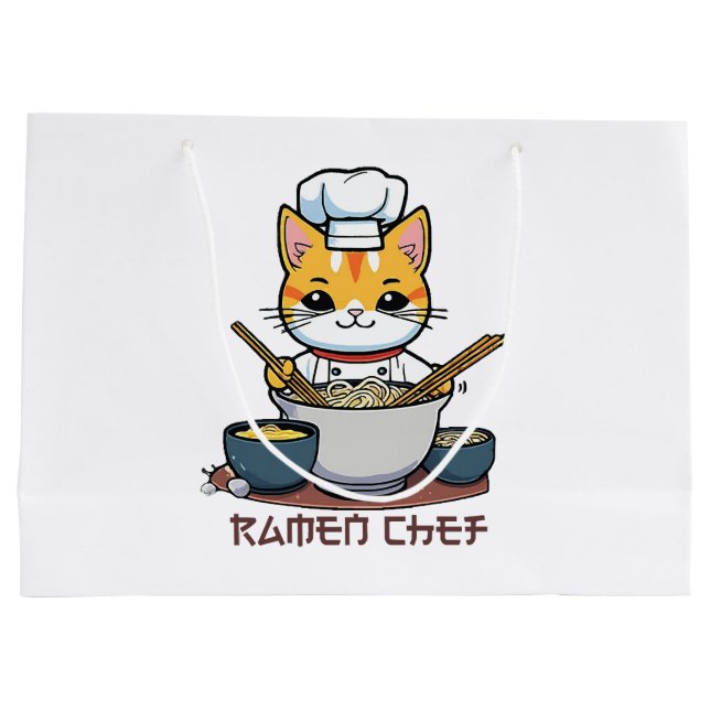 Sacola Para Presentes Grande Chef de Ramen (Verso)