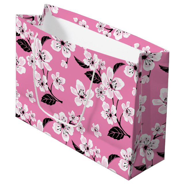 Sacola Para Presentes Grande CHERRY BLOSSOM - SAKURA (LITE PINK) Gift Bag (Frente inclinada)
