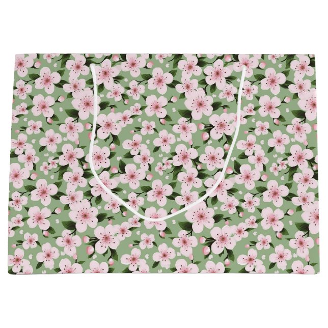 Sacola Para Presentes Grande Cherry Blossoms Floral (Frente)