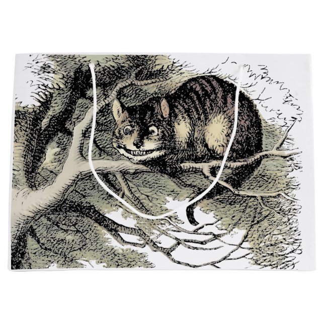 Sacola Para Presentes Grande Cheshire Cat Alice Wonderland Classic (Frente)