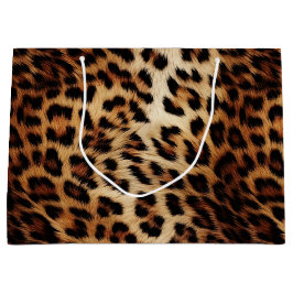 Sacola Para Presentes Grande Chic Brown Cream Leopardo