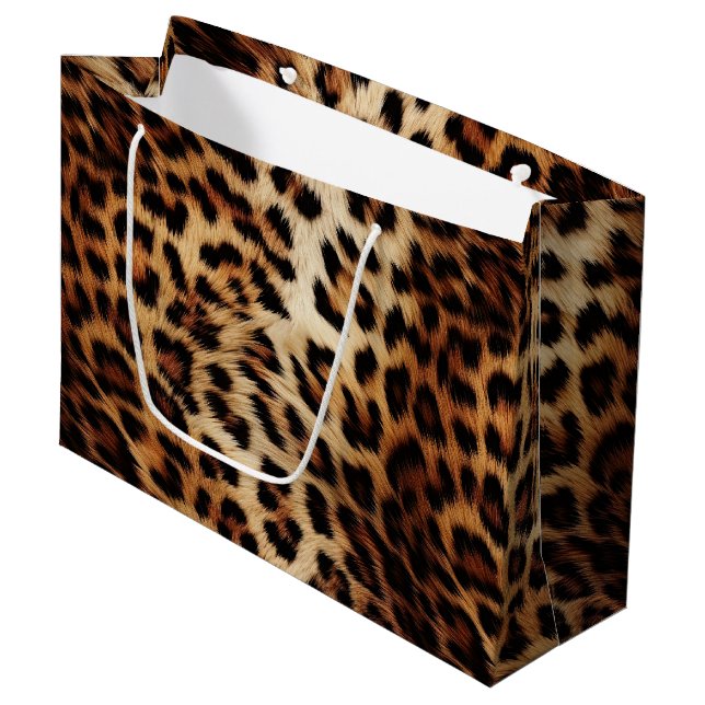 Sacola Para Presentes Grande Chic Brown Cream Leopardo (Frente inclinada)