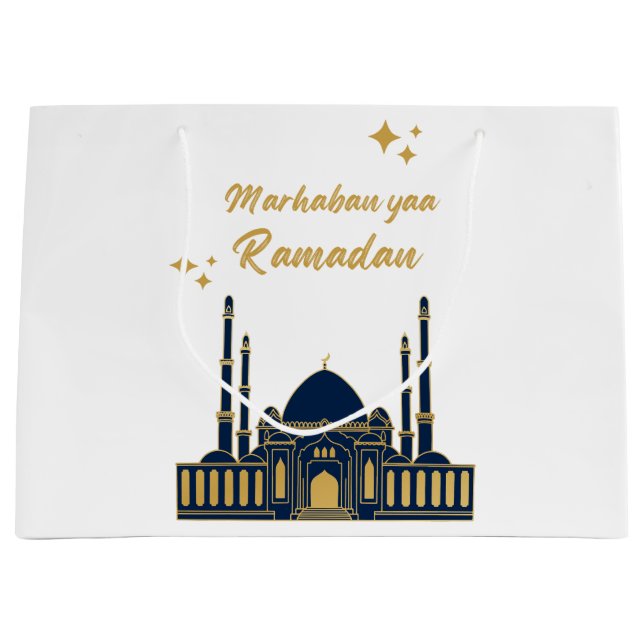 Sacola Para Presentes Grande Chic Modern Minimal Ramadan Greeting (Frente)